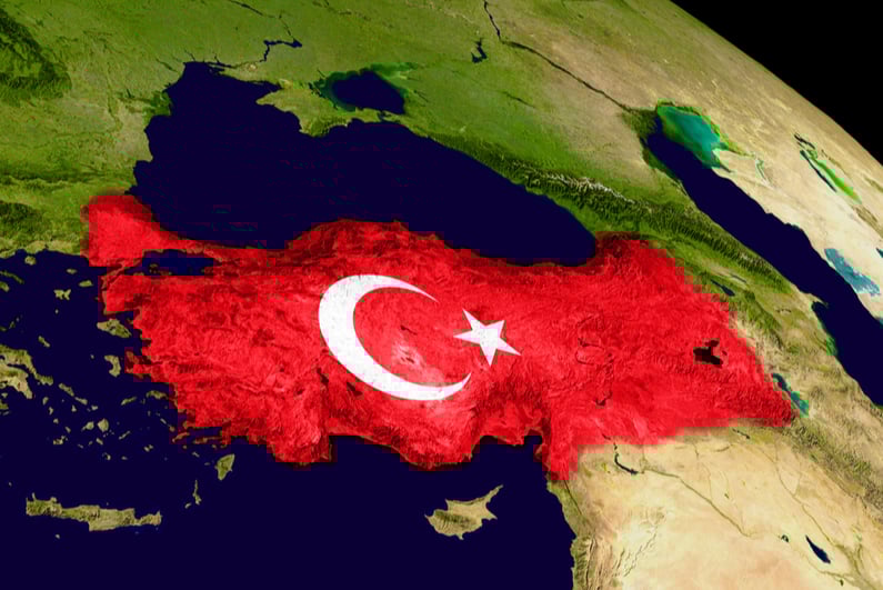 Map showing Turkey